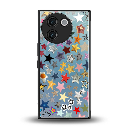 Celestial Glow back phone cover | glass case for vivo v30e