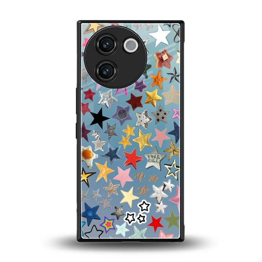 Celestial Glow back phone cover | glass case for vivo v30e