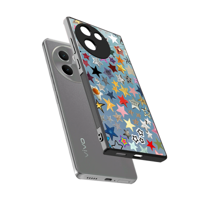 Celestial Glow sleek vivo v30e cover with tempered glass back and TPU edges