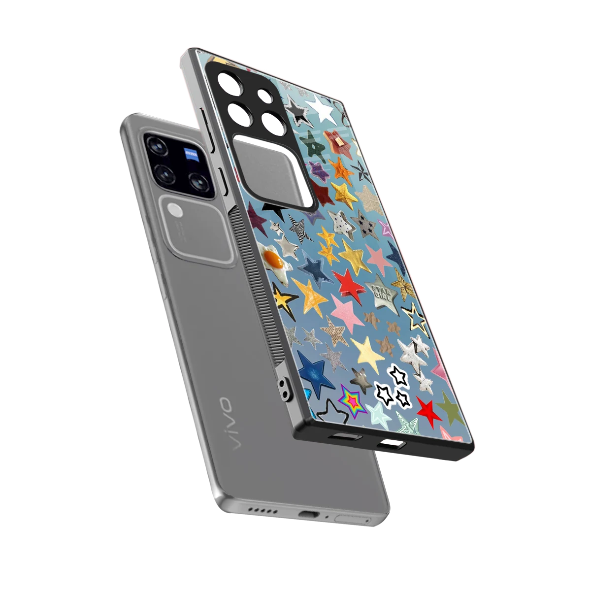 Celestial Glow sleekvivo v30 pro cover with tempered glass back and TPU edges