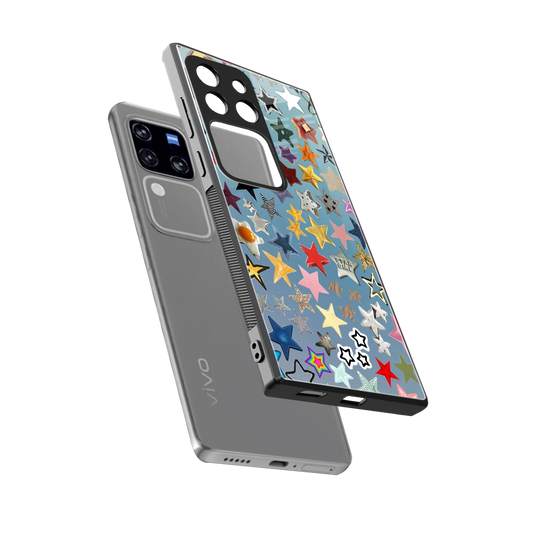 Celestial Glow sleekvivo v30 pro cover with tempered glass back and TPU edges