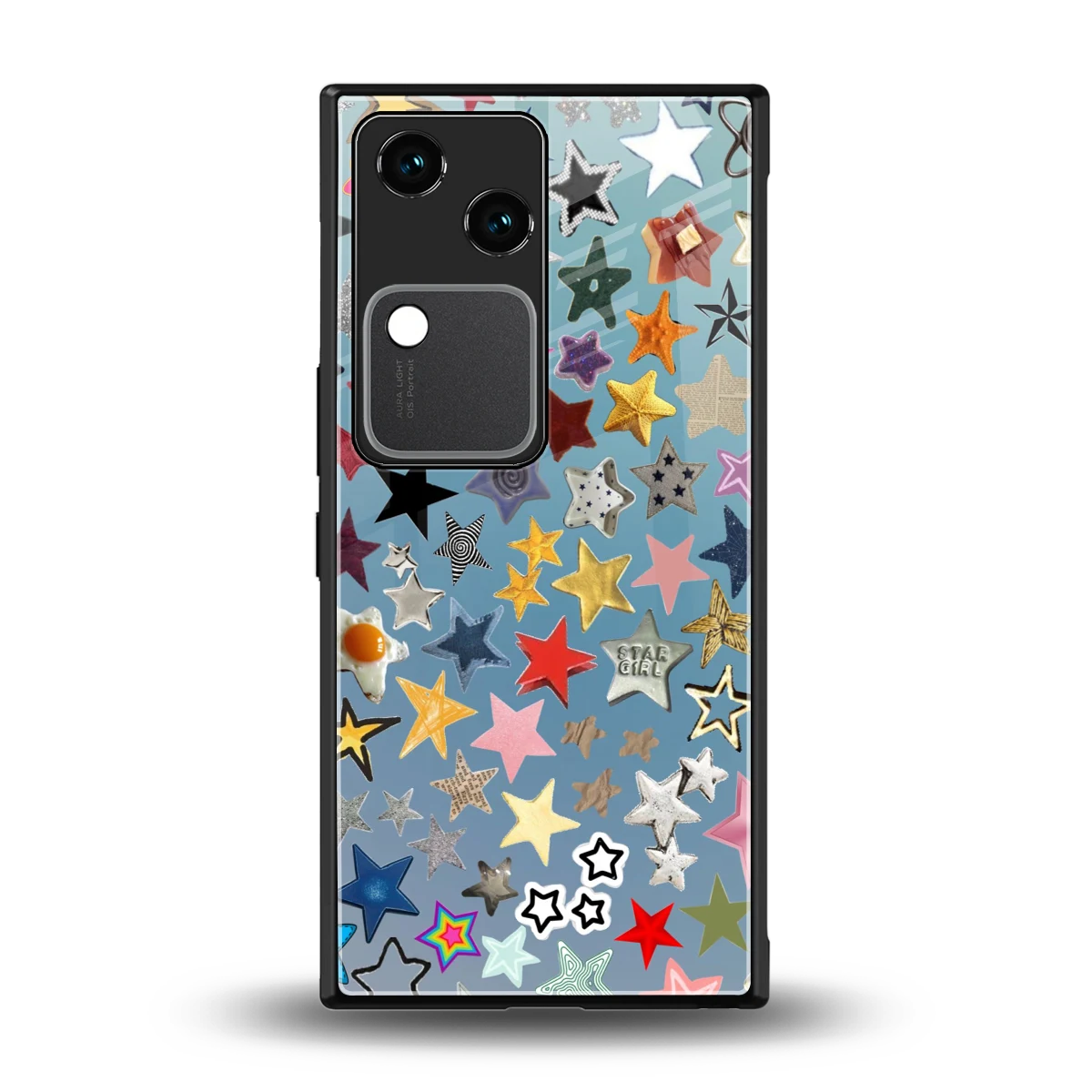 Celestial Glow back phone cover | glass case for vivo v30