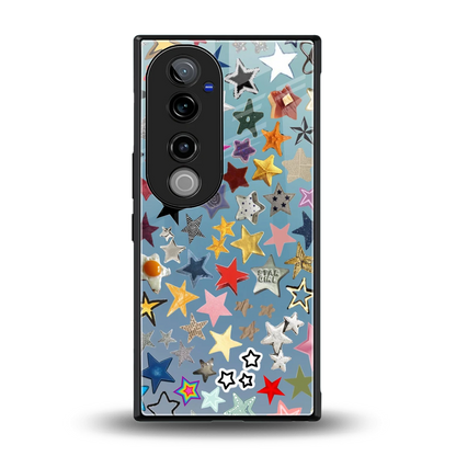 Celestial Glow back phone cover | glass case for vivo v40 pro