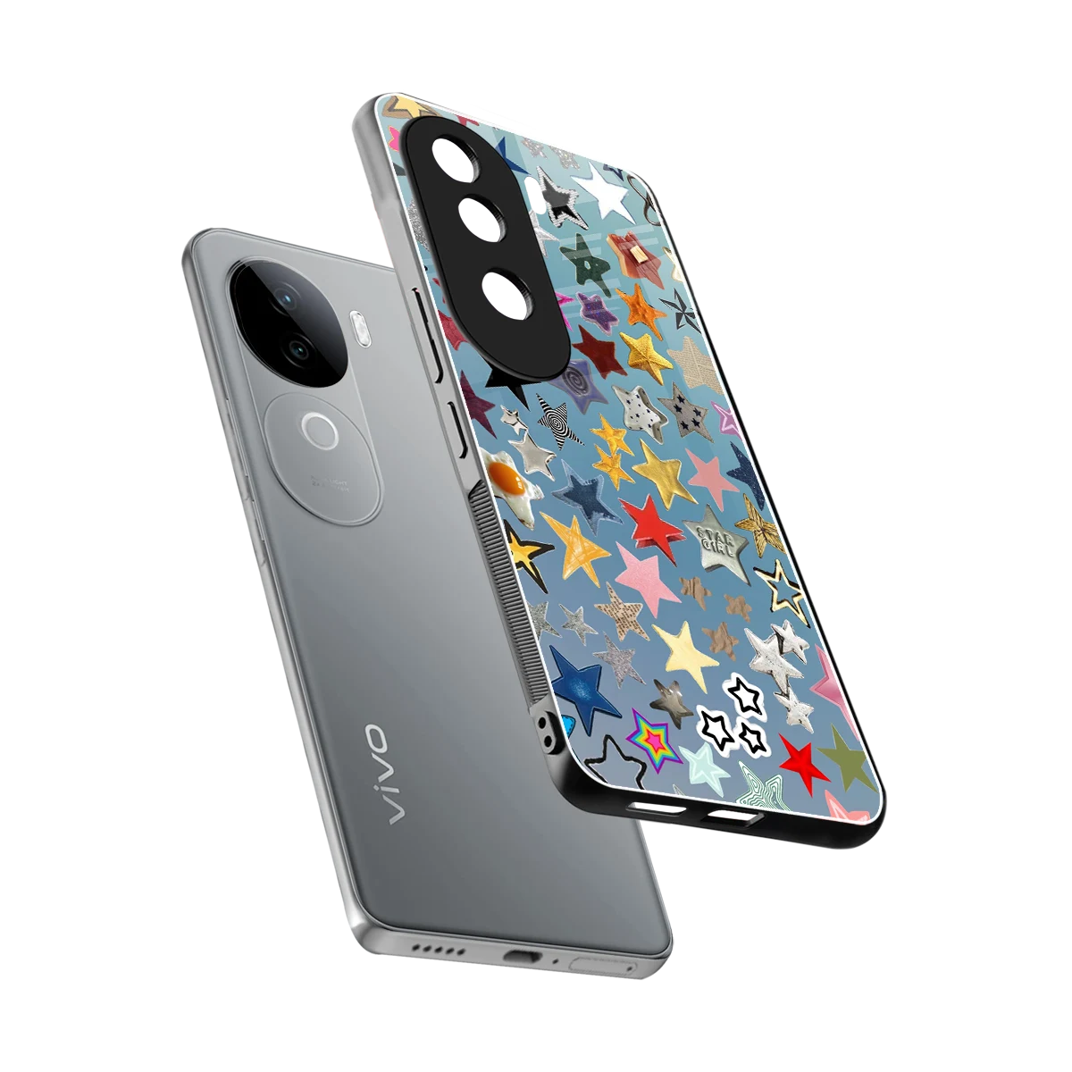 Celestial Glow sleek vivo v40e cover with tempered glass back and TPU edges