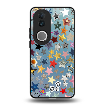 Celestial Glow back phone cover | glass case for vivo v50