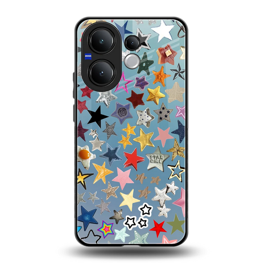 Celestial Glow back phone cover | glass case for vivo v60