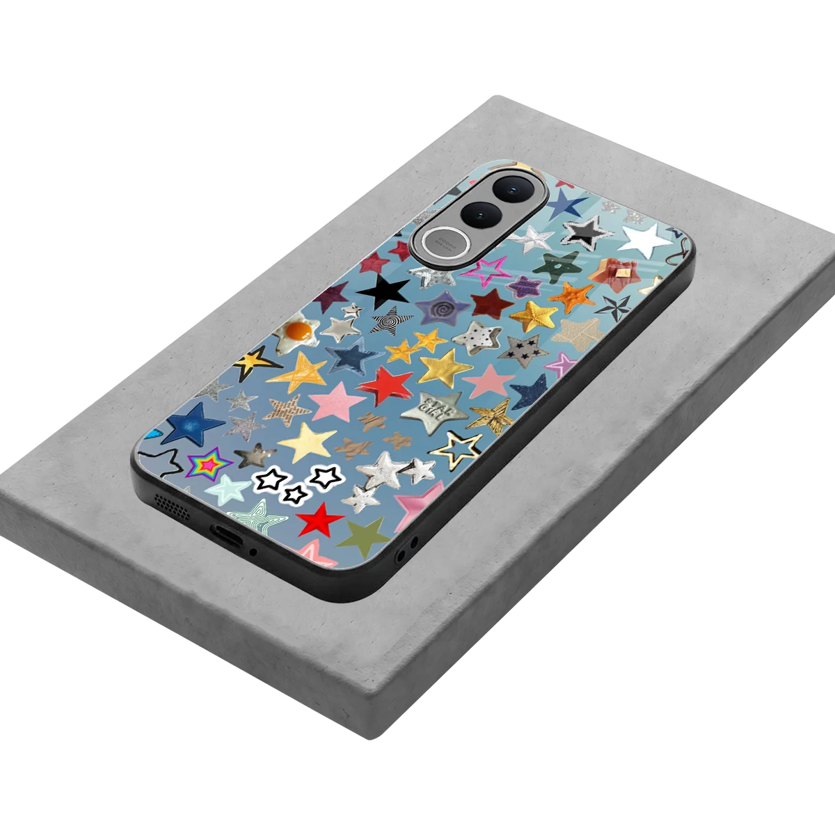Celestial Glow stylish phone case for vivo v70 fe | glossy glass and slim fit