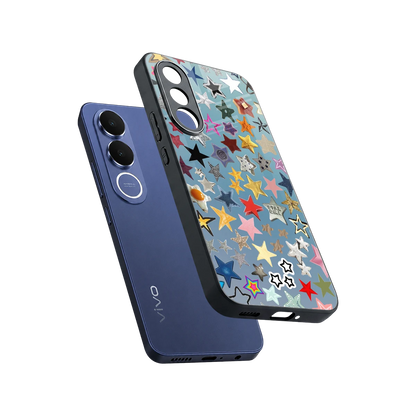 Celestial Glow sleek vivo v70 fe cover with tempered glass back and TPU edges