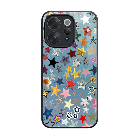 Celestial Glow back phone cover | glass case for vivo v70 elite