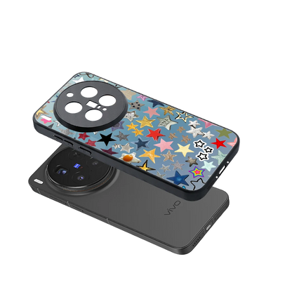 Celestial Glow sleek vivo x300 pro cover with tempered glass back and TPU edges