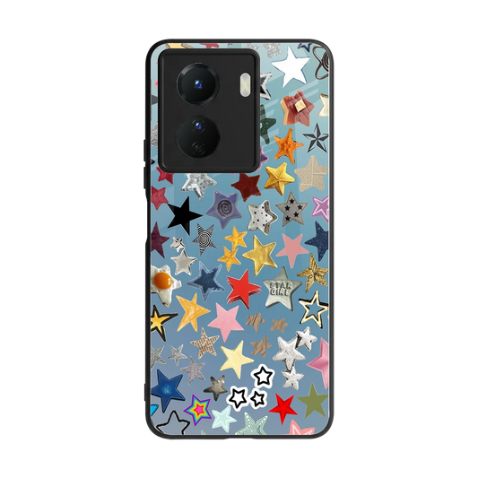 Celestial Glow back phone cover | glass case for vivo y16