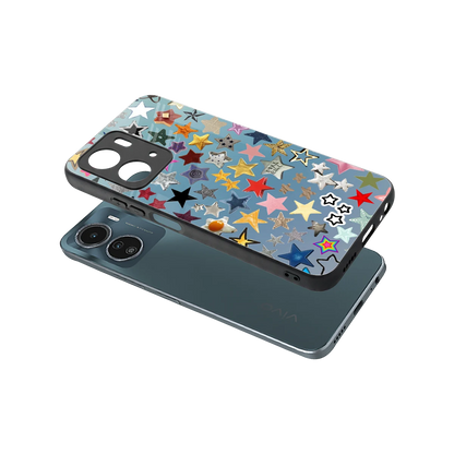 Celestial Glow sleek vivo y16 cover with tempered glass back and TPU edges