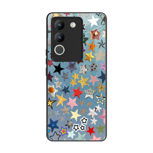 Celestial Glow back phone cover | glass case for vivo y200 5g