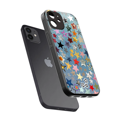 Celestial Glow sleek iphone 12 cover with tempered glass back and TPU edges