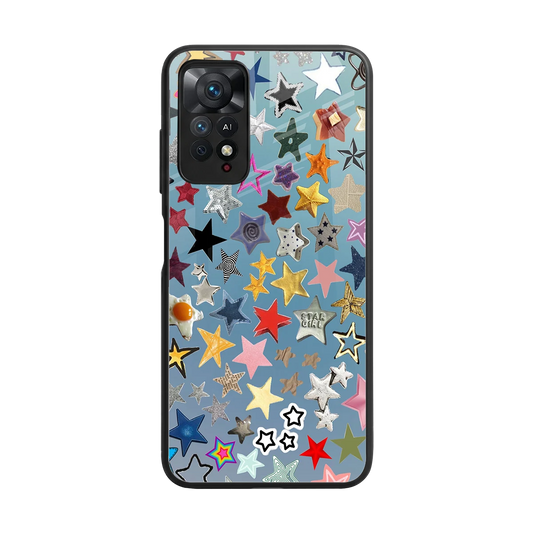 Celestial Glow back phone cover | glass case for redmi note 11 pro
