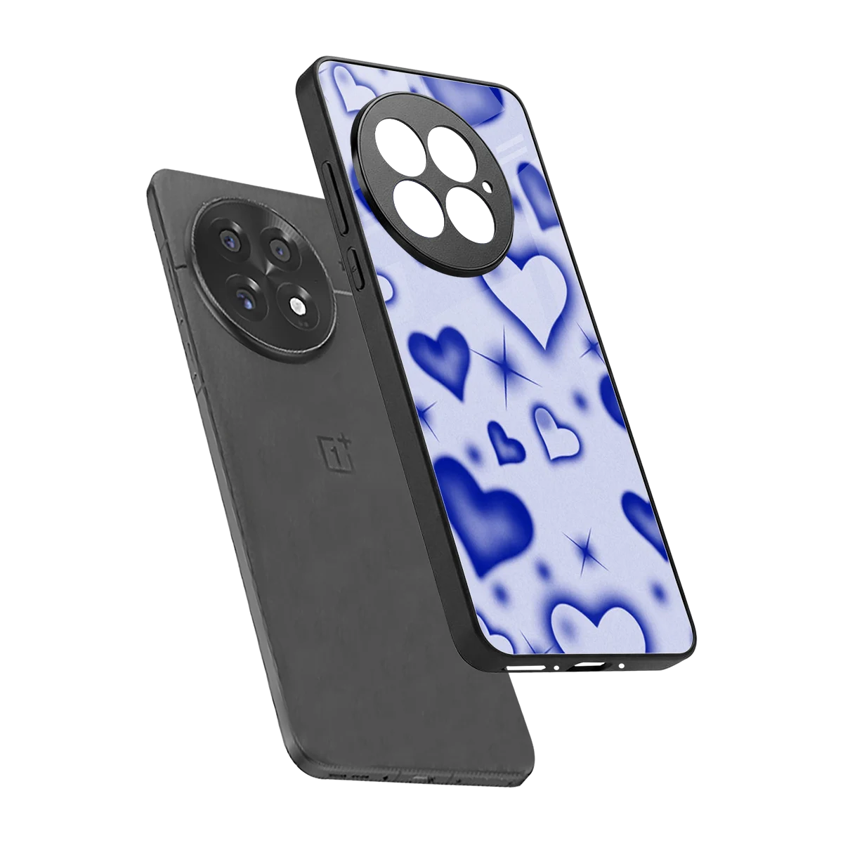 Celestial Hearts sleek oneplus 13 cover with tempered glass back and TPU edges