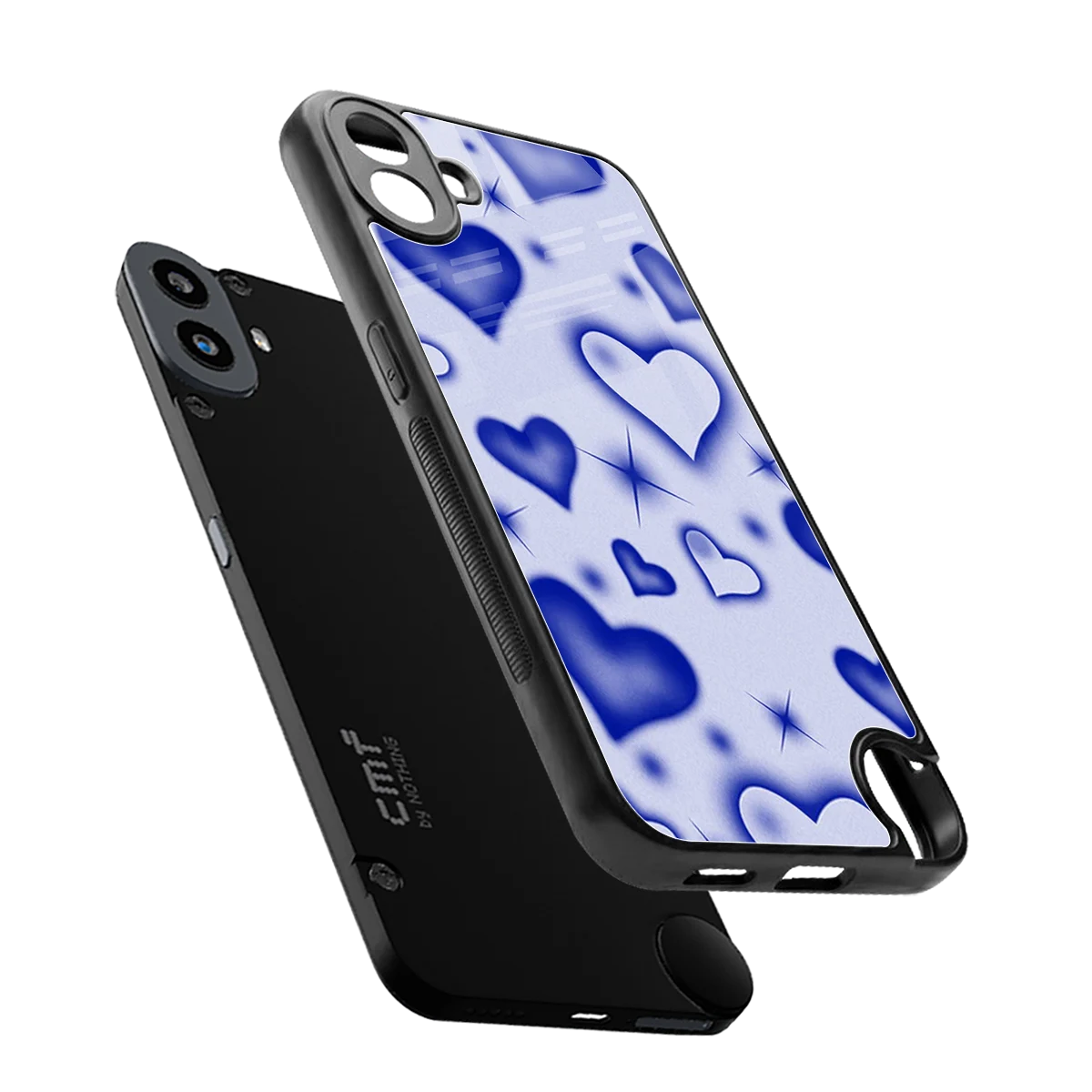 Celestial Hearts sleek cmf nothing phone 1 cover with tempered glass back and TPU edges
