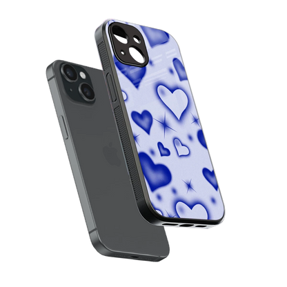 Celestial Hearts sleek iphone 13 cover with tempered glass back and TPU edges