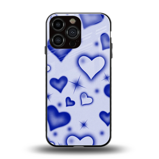 Celestial Hearts back phone cover | glass case for iphone 15 pro max