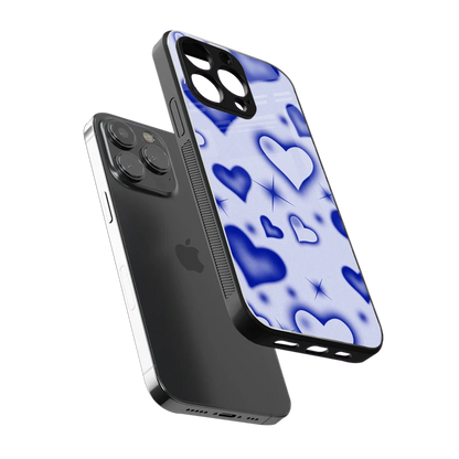 Celestial Hearts sleek iphone 15 pro max cover with tempered glass back and TPU edges