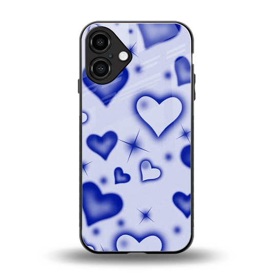 Celestial Hearts back phone cover | glass case for iphone 16 plus