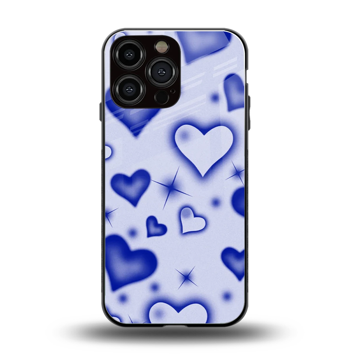 Celestial Hearts back phone cover | glass case for iphone 16 pro max