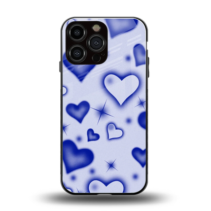 Celestial Hearts back phone cover | glass case for iphone 16 pro max