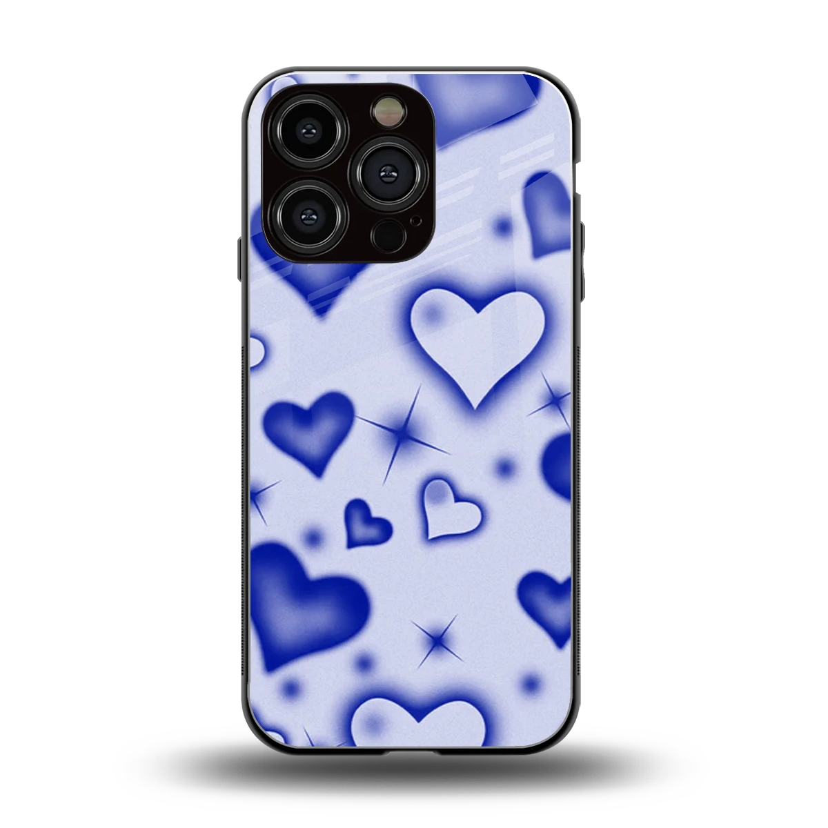 Celestial Hearts back phone cover | glass case for iphone 16 pro