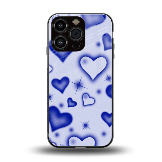 Celestial Hearts back phone cover | glass case for iphone 16 pro