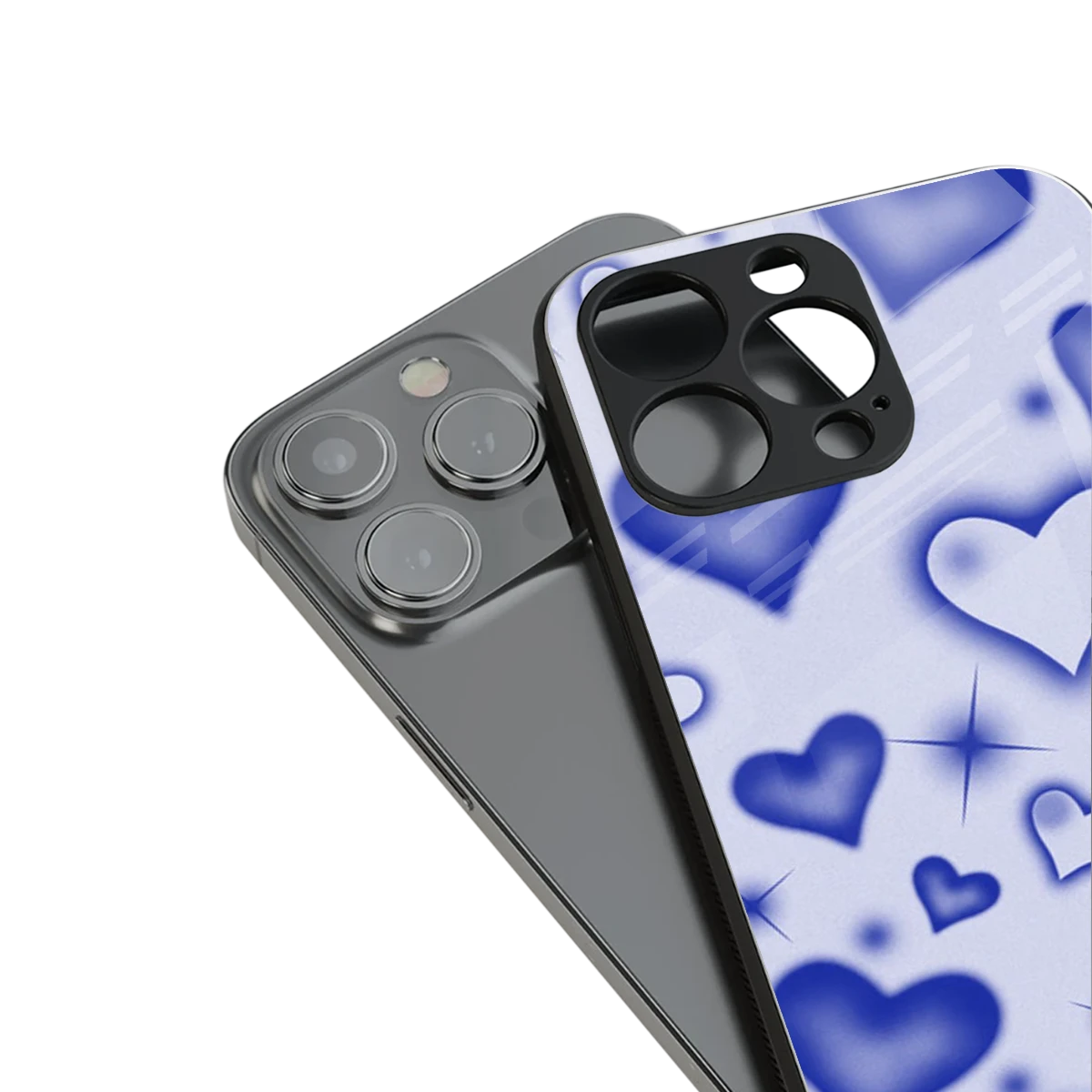 Celestial Hearts stylish phone case for iphone 16 pro max | glossy glass and slim fit