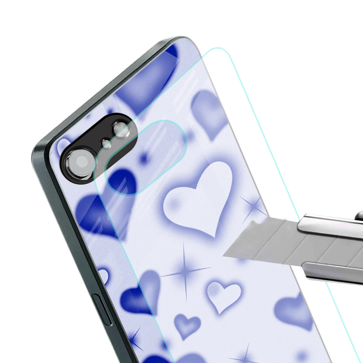 Celestial Hearts stylish phone case for iphone 17e | glossy glass and slim fit