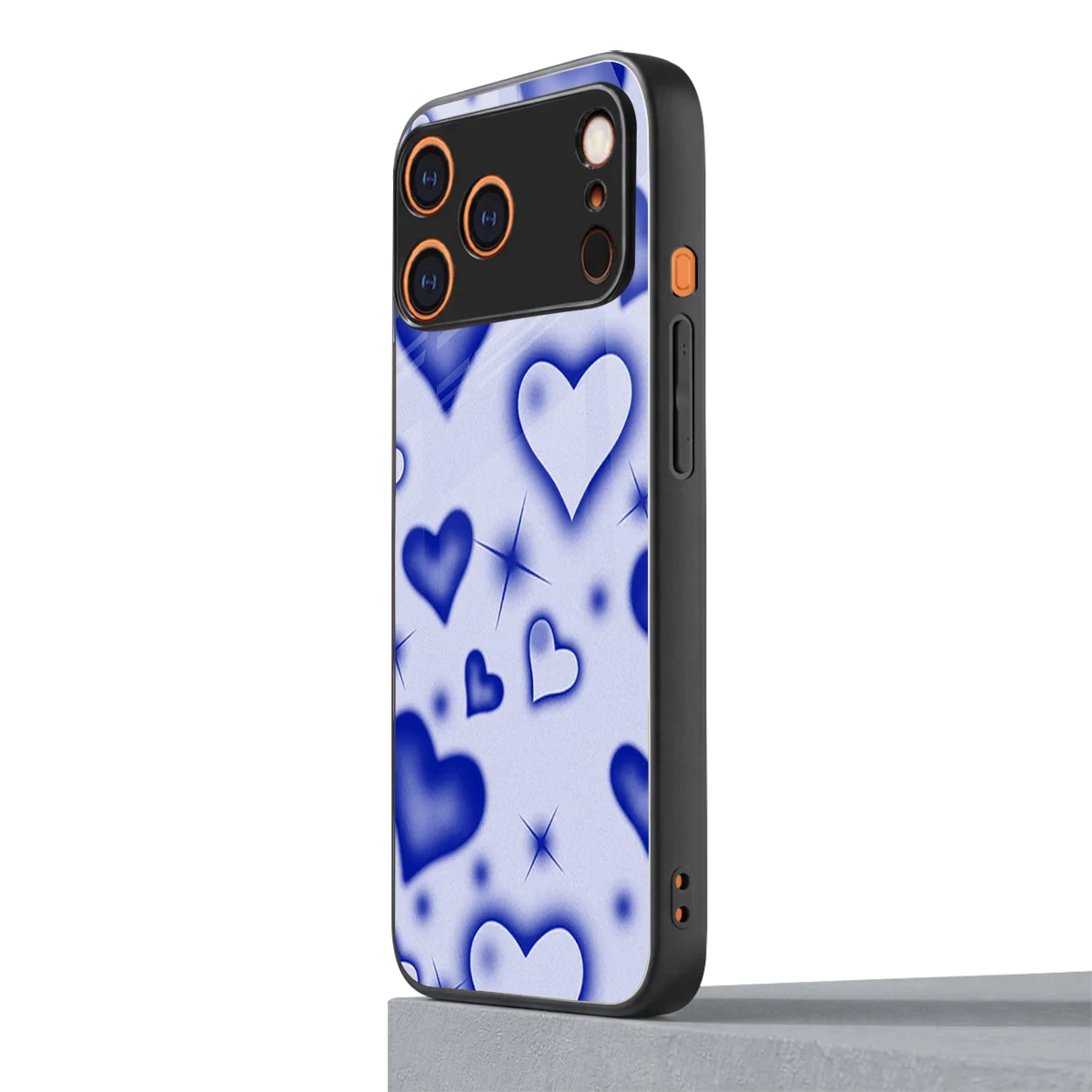 Celestial Hearts iphone 17 pro max mobile cover | shockproof glass phone case