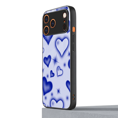 Celestial Hearts iphone 17 pro max mobile cover | shockproof glass phone case