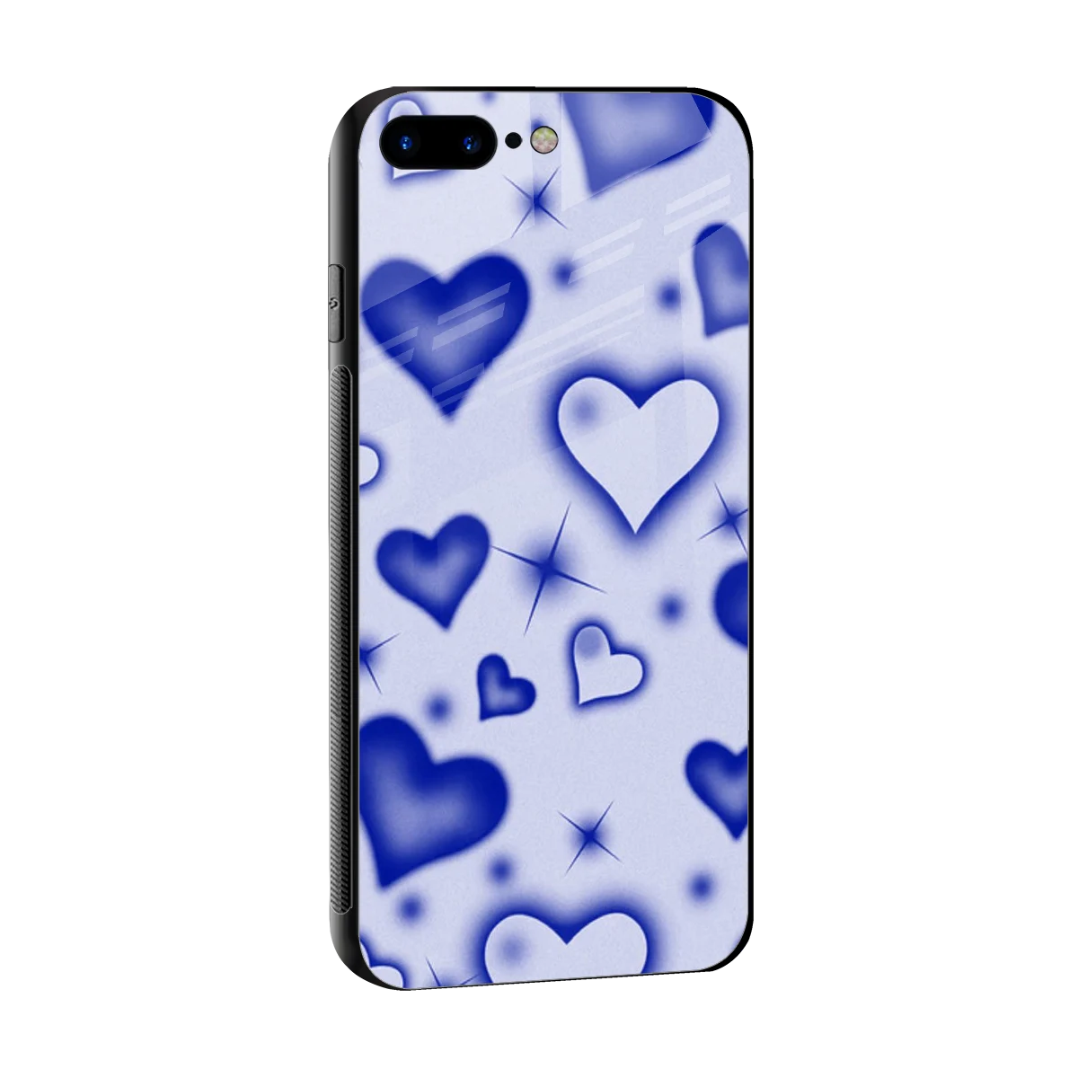 Celestial Hearts sleek iphone 8 plus cover with tempered glass back and TPU edges