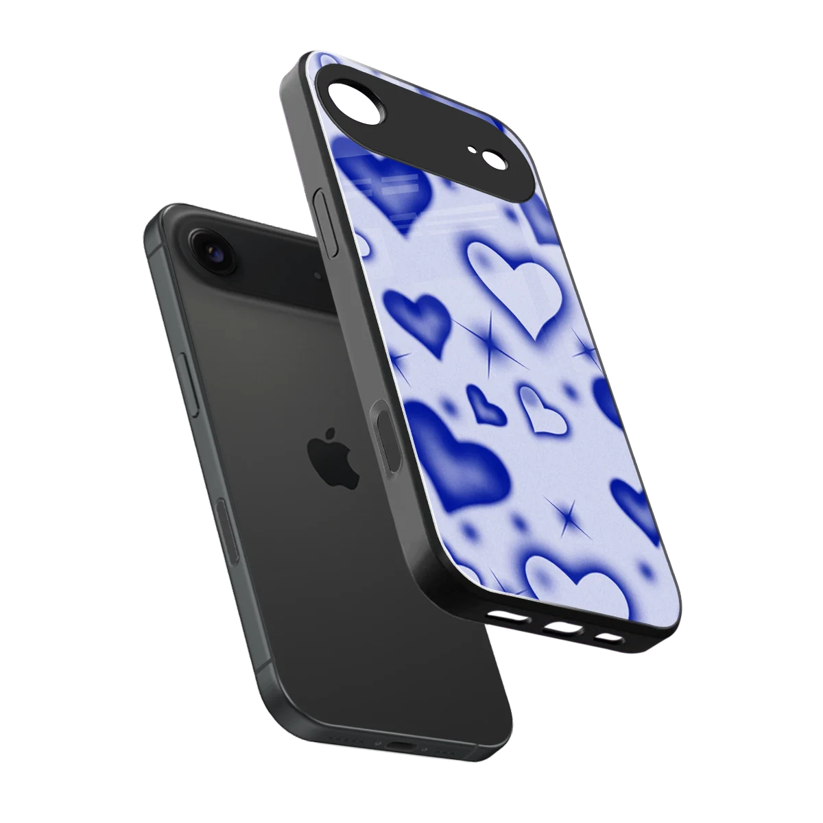 Celestial Hearts sleek iphone air cover with tempered glass back and TPU edges