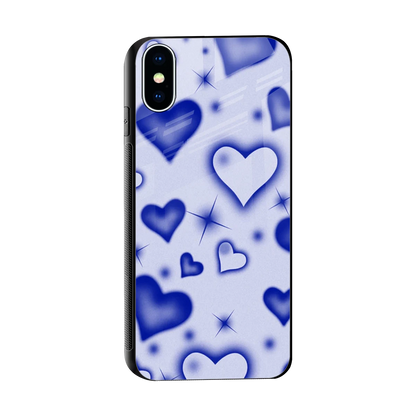 Celestial Hearts sleek iphone x cover with tempered glass back and TPU edges