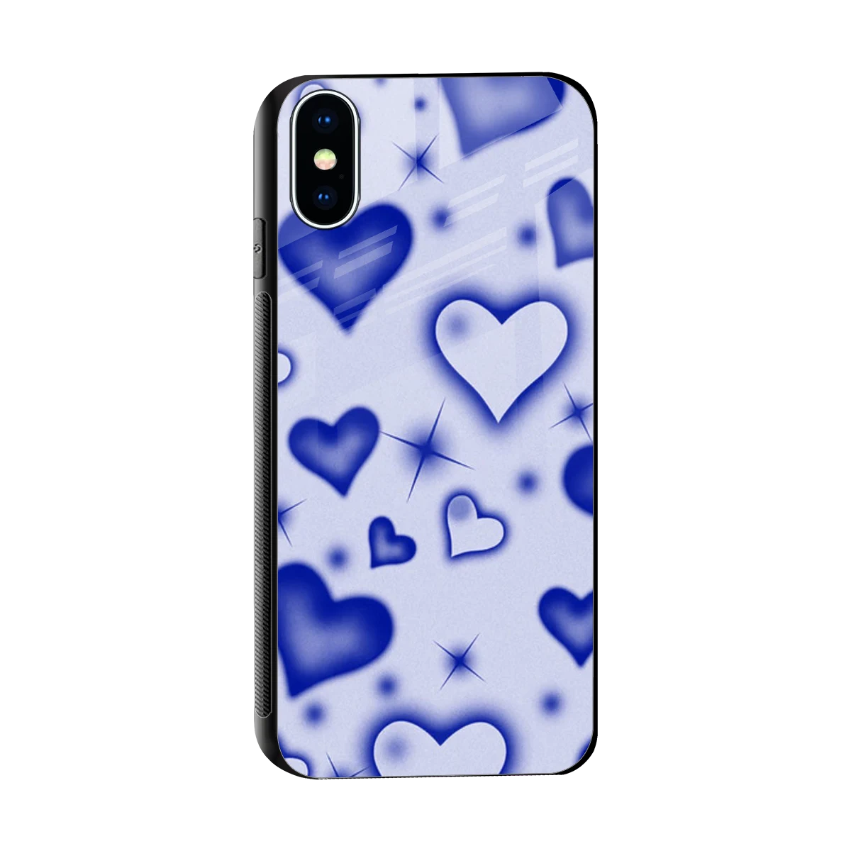 Celestial Hearts sleek iphone xs cover with tempered glass back and TPU edges