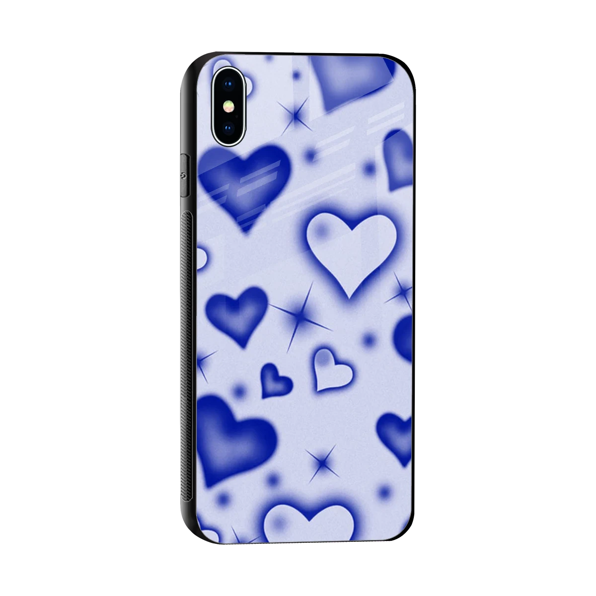 Celestial Hearts sleek iphone xs max cover with tempered glass back and TPU edges