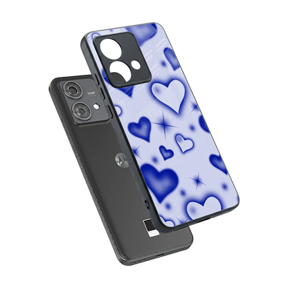 Celestial Hearts sleek motorola edge 40 neo 5g cover with tempered glass back and TPU edges
