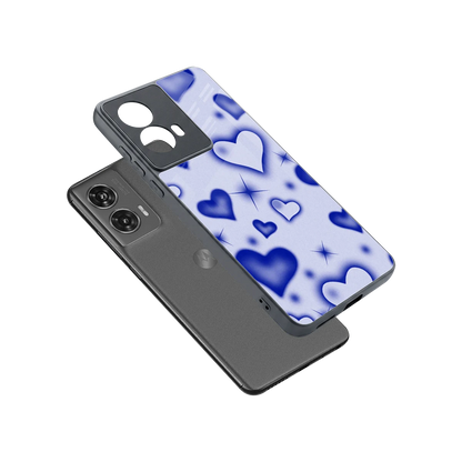 Celestial Hearts sleek motorola edge 50 fusion cover with tempered glass back and TPU edges