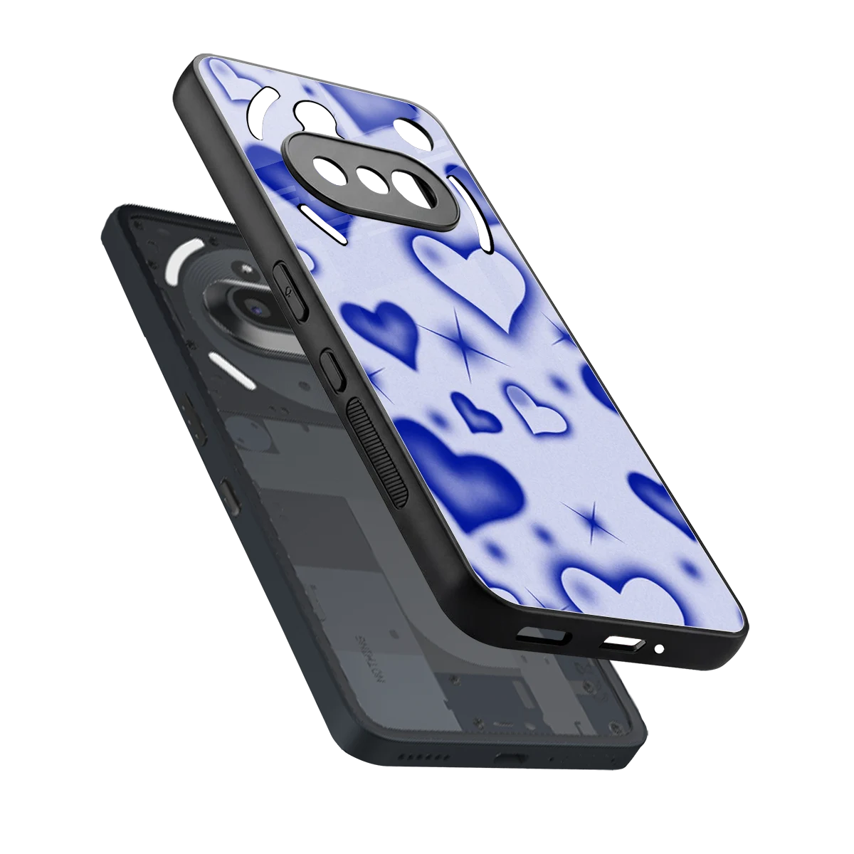 Celestial Hearts sleek nothing phone 3a cover with tempered glass back and TPU edges