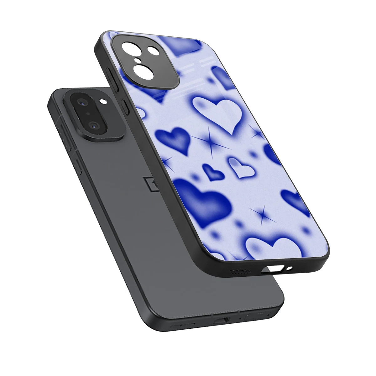 Celestial Hearts sleek oneplus 15r cover with tempered glass back and TPU edges