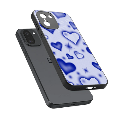 Celestial Hearts sleek oneplus 15r cover with tempered glass back and TPU edges