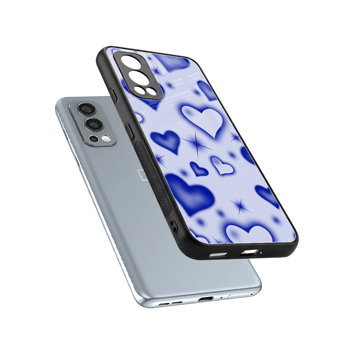 Celestial Hearts sleek oneplus nord 2 cover with tempered glass back and TPU edges