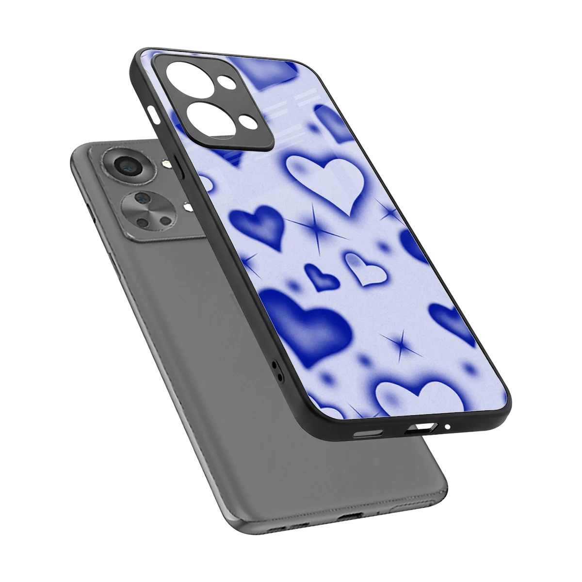 Celestial Hearts sleek oneplus nord 2t cover with tempered glass back and TPU edges