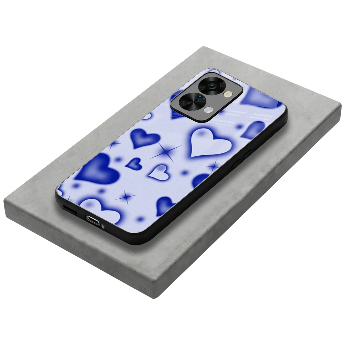 Celestial Hearts stylish phone case for oneplus nord 2t | glossy glass and slim fit