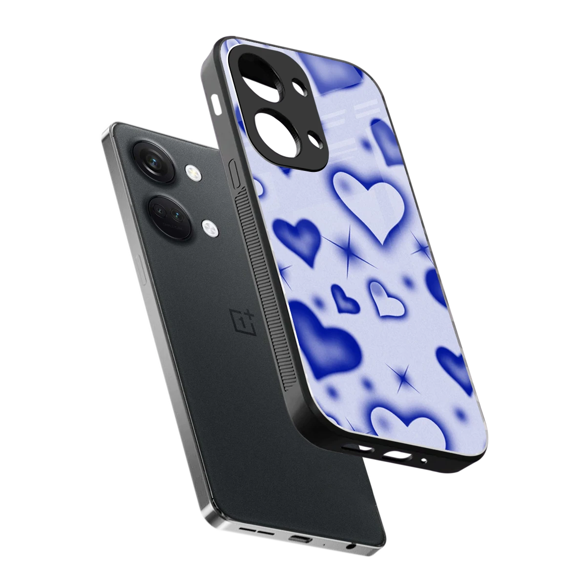 Celestial Hearts sleek oneplus nord 3 cover with tempered glass back and TPU edges