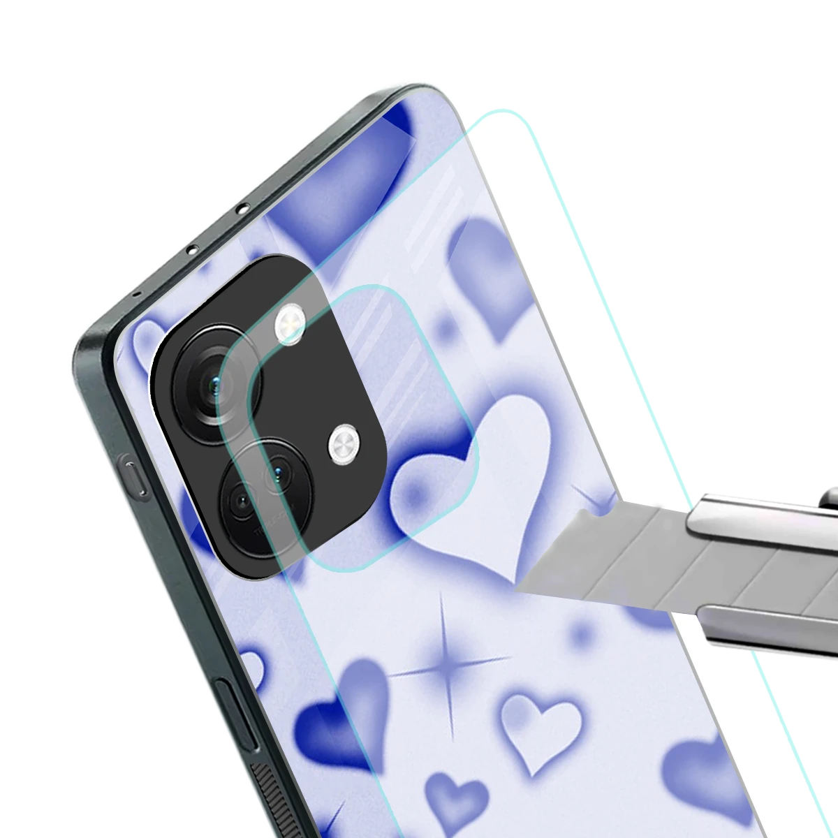 Celestial Hearts stylish phone case for oneplus nord 3 | glossy glass and slim fit