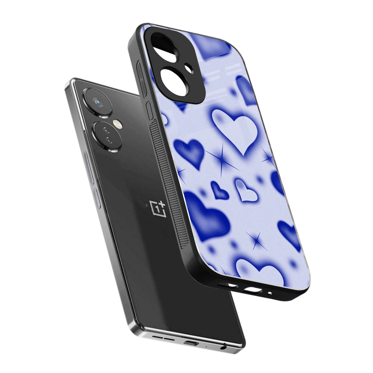 Celestial Hearts sleek oneplus nord ce 3 cover with tempered glass back and TPU edges