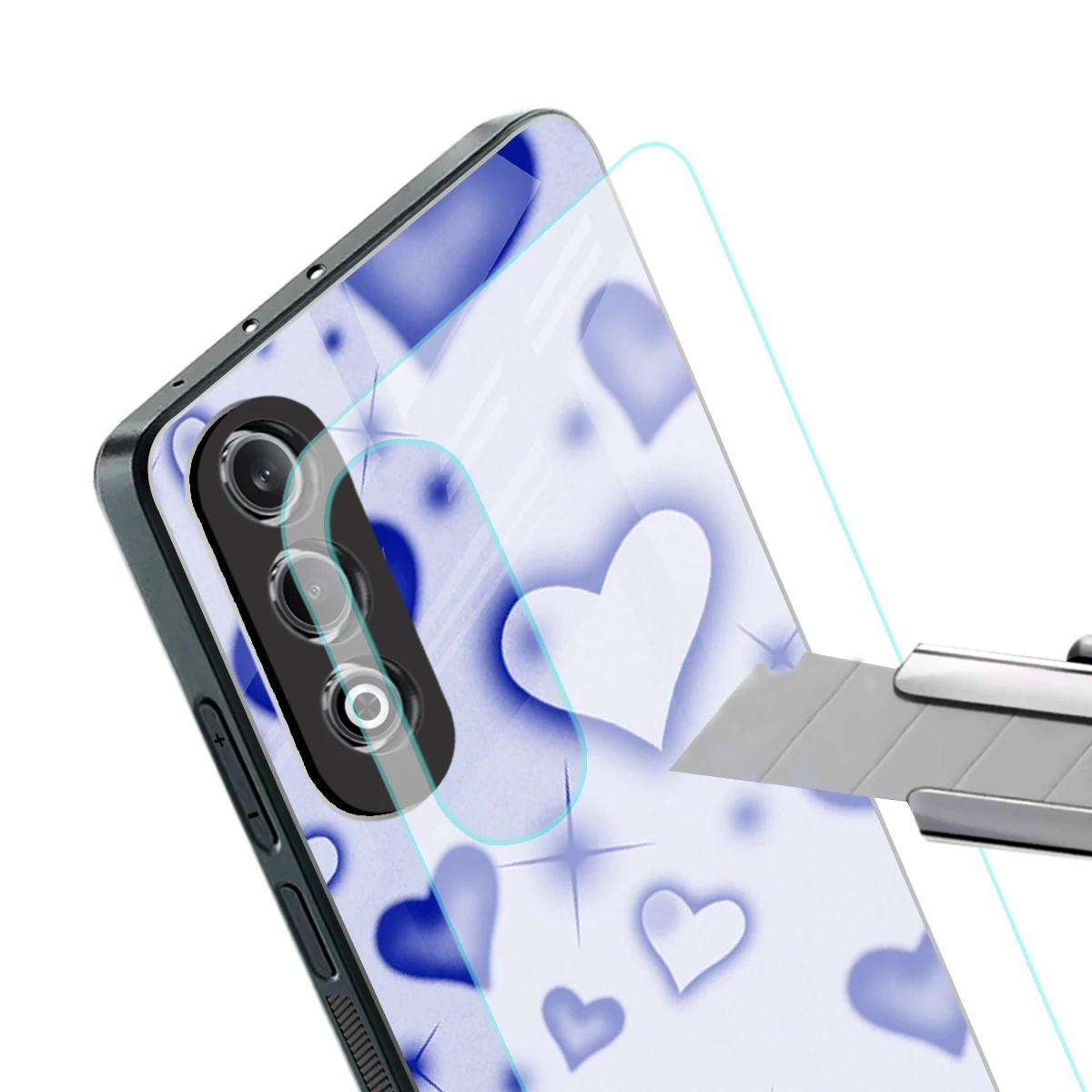 Celestial Hearts stylish phone case for oneplus nord ce 4 | glossy glass and slim fit